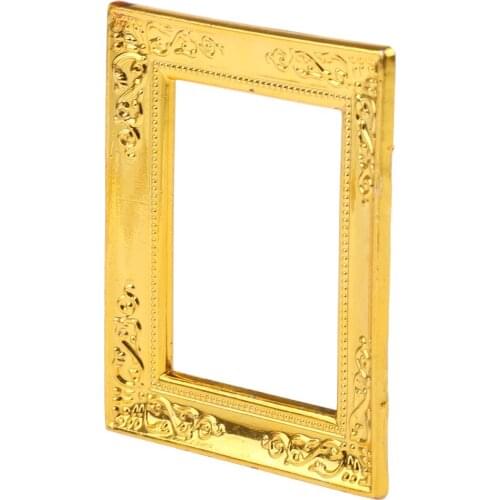 12th Dolls House Handmade Golden Rahmen Picture Frame Dolls Decor Accessory