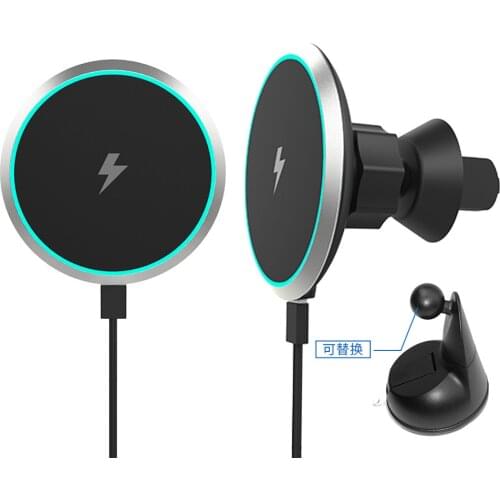 Magnetic Wireless Charger For Mobile Phone 12 Pro Max with USB-C Integrated Cable Portable 15W Qi Magsafing Fast Charging Pad