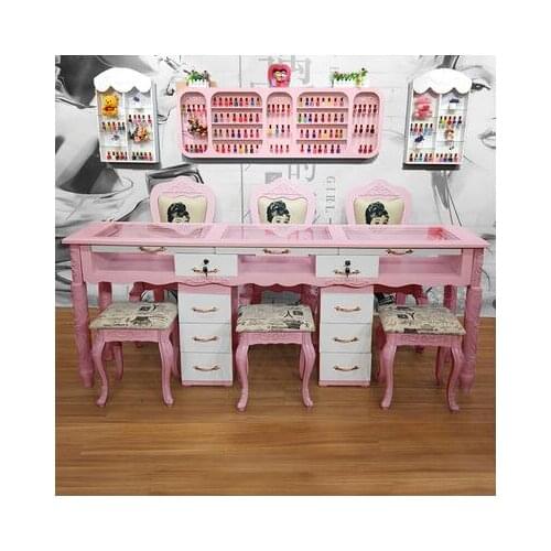 Manicure table and chair set single double three person manicure table European manicure table special price