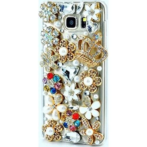 LaMaDiaa Bling Rhinestone Crystal Diamond Crown Soft Back Phone Case Cover For Samsung S10 S7 edge S8 S9 Plus N5 Note 8 Note 10