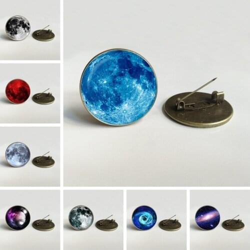 New Arrival Blood Moon Round Badge Nebula Astrology Gothic Galaxy Outer Space Mens Womens Brooch Badge Bag Hats Clothes jewelry