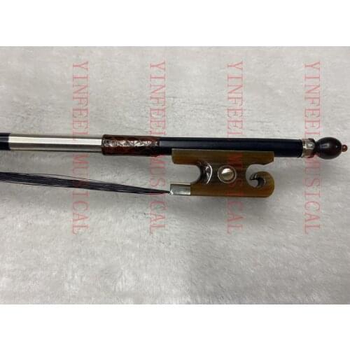New black Carbon fiber violin bow 4/4 full size Ox horn frog HIGH quality black horse hair adult bow