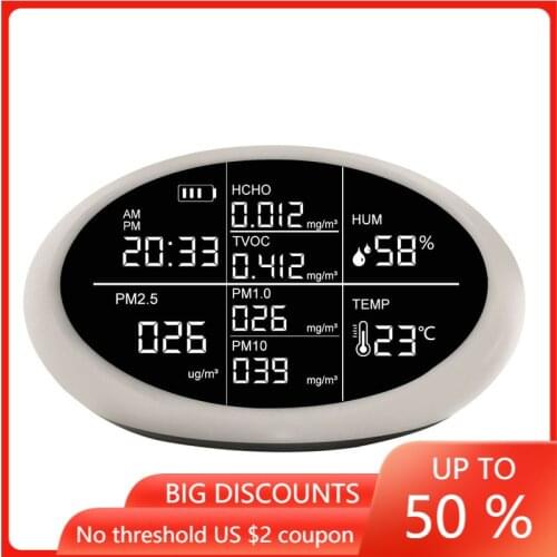 New Indoor PM2.5 Formaldehyde(HCHO) TVOC Gas Analyzer Air Quality Monitor Analyzer Sensor Meter Haze Dust Formaldehyde Detector