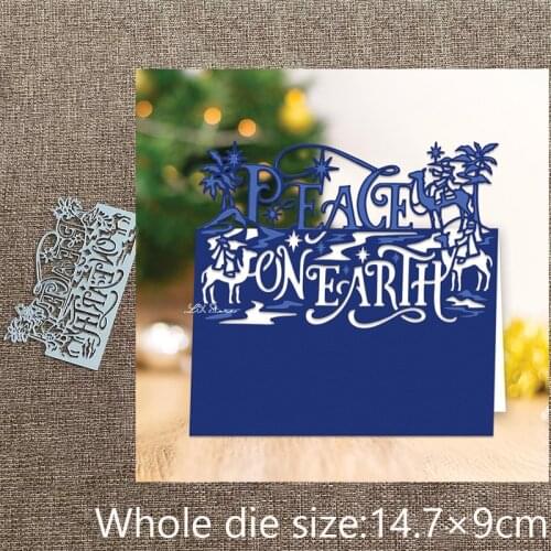 New Design Craft Metal stencil mold Cutting Dies Peace on Earth frame scrapbook die cuts Album Paper Card Craft Embossing