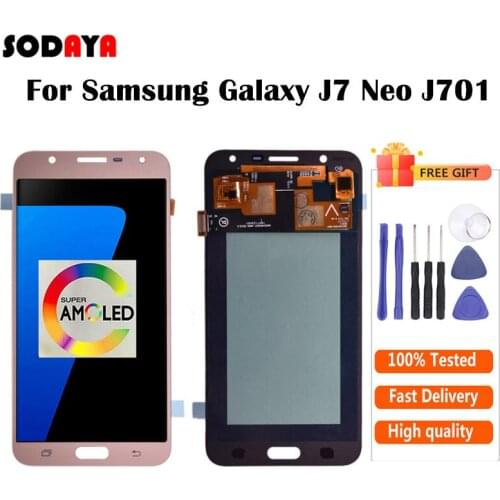 Original Super Amoled LCD For Samsung Galaxy J7 neo J701 J701F AMOLED LCD Display Touch Screen Digitizer Assembly