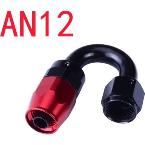 12 AN AN-12 Fitting Adapter Aluminum Oil Cooler 180 Degree Swivel Oil/Fuel Fitting Adaptor High Quality AN 12 Reusable Hose End