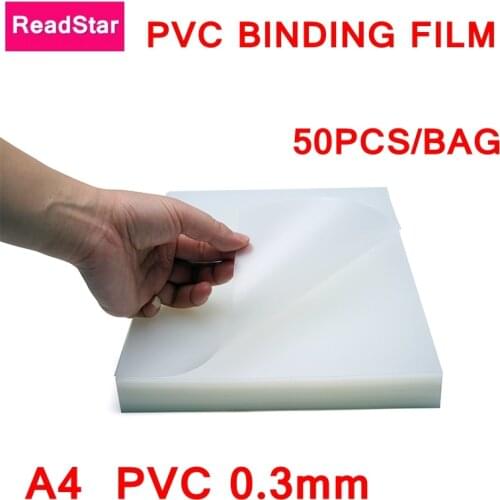 50PCS/LOT PVC Binding film A4 210x297mm Comb binding machine suppliers 0.3mm A4 Transparent Binding covers