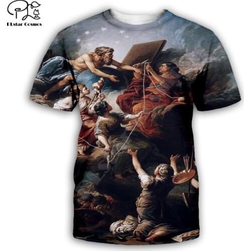 PLstar Cosmos Christian Catholic Jesus Retro Streetwear 3DPrint Summer Casual Funny T-shirts Short sleeves Unisex Men/women A2