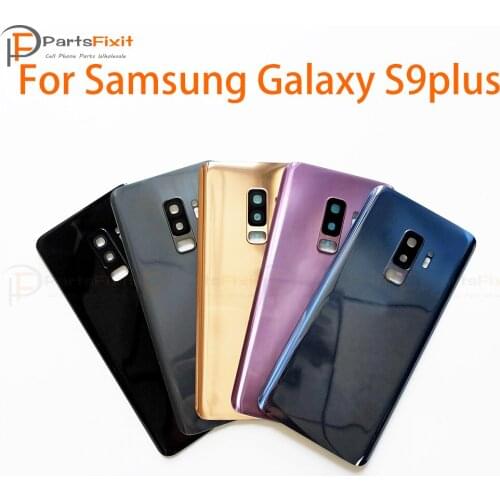S9Plus Rear Cover Battery Door with Camera Lens for Samsung Galaxy S9 Plus Back Glass Housing with Camera Lens and Adhesive