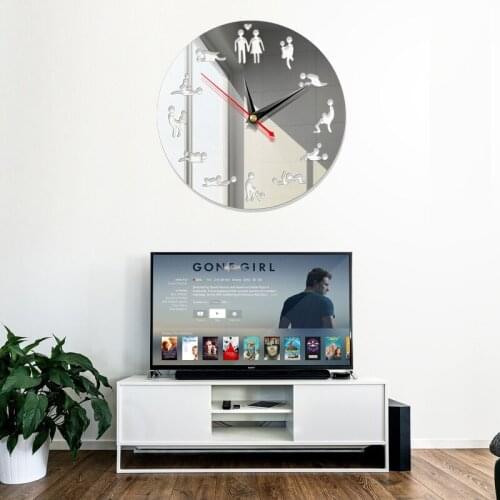 Bachelorette Game Sexy DIY Adult Room Decorative Giant Wall Clock Sex Love Position Frameless Large Wall Clock Gift Ideas