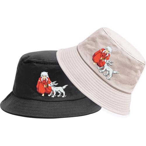 Anime Inuyasha Student Fisherman Hat Boonie Hat Bucket Hat Casual Outdoor Cap Summer Sun Cap Beach Hat Hip Hop Cap