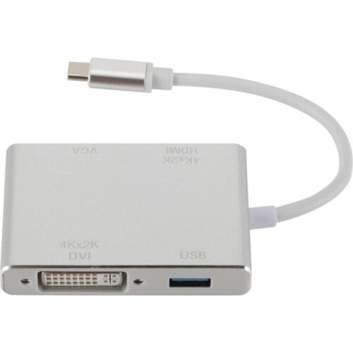 USB-C (Type C) to DVI 4K VGA Multilport Adaptor Converter with USB 3.0 A7Q3