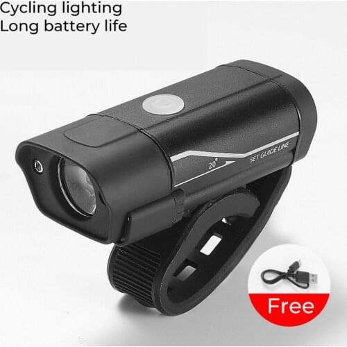 Bike Headlight Bicycle Light Usb Rechargeable Aluminum Alloy Car Headlight Lamp Night MTB Riding Warning Light Riding Flashlight