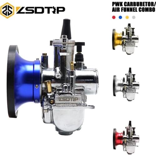 ZSDTRP 2T 4T Motorcycle ATV Carburetor Racing For Mikuni Dellorto Koso With Power Jet PWK 21-30mm Racing carb with Air Filter