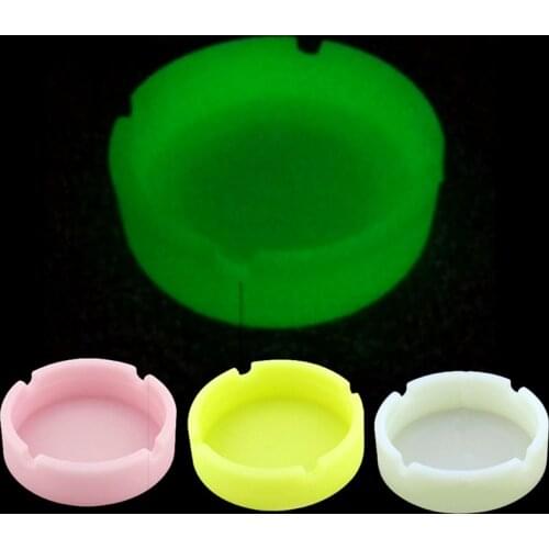 1pcs Glow In The Dark Luminous Silicone Soft Ashtray For Smoking Cigarette Cigar