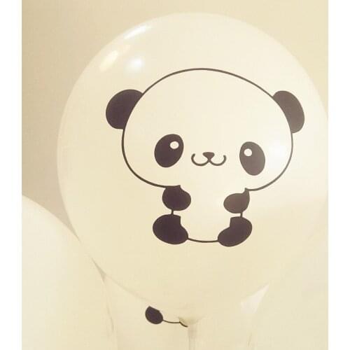 12inches Thick Cute Panda Balloons Round Children White BaloonsCartoon Marriage Decorate Birthday Party Decorate Panda Air Balls