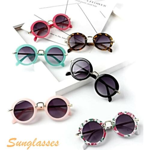 2019 Fashion Metal Glasses ANTI-UV Sunglasses Child Kids Boys Girls Beach Eyewear Vintage Shades eyeglass UV400 7 colors