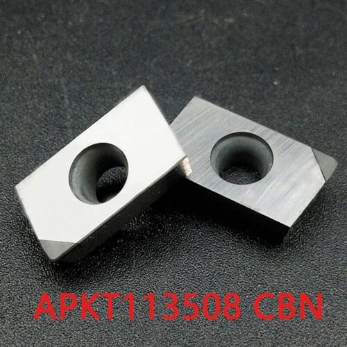 2pcs APKT113508 CBN cubic boron nitride material processed hardened steel R0.8 square shoulder milling cutter High quality