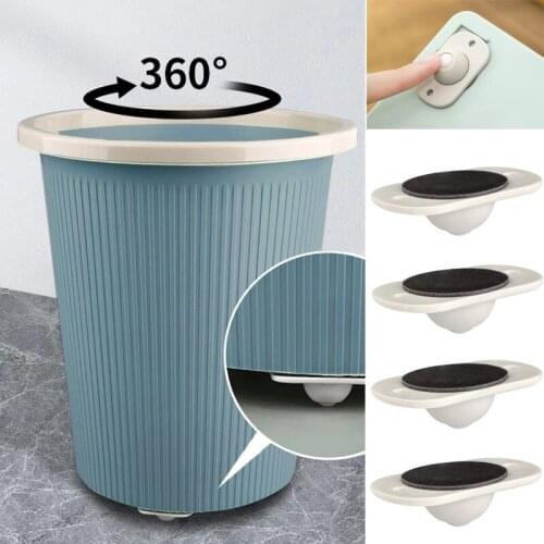 4Pcs Multifunctional Punch-Free Adhesive Universal Wheel Universal Pulley for Cabinet Drawer Storage Box Trash Storage Rack