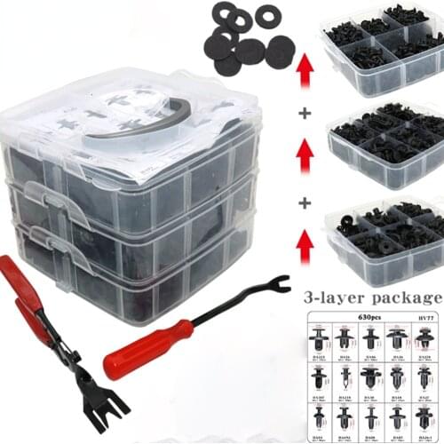 630PCS Mixed Auto Fastener Vehicle Car Bumper Clips Rivet Door Panel Fender Liner Retainer Fastener Universal Fit for Car