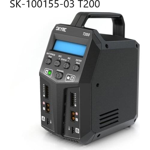 SK-100155-03 T200 Balance Charger 12A 100W Dual XT60 Plug 10W Discharger For LiHV LiPo Li-ion LiFe NiMH NiCD Battery