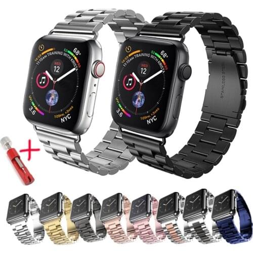 Strap For apple Watch band 44mm 40mm 42mm 38mm Stainless Steel metal Link Bracelet wristband iwatch series 6 5 4 3 40mm 44mm