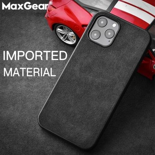 Luxury Suede Leather Phone Case For iPhone 12 11 Pro Max XR X 6 6S 7 8 Plus SE 2020 XS Max Soft Silicone Cover Plush Cloth Funda