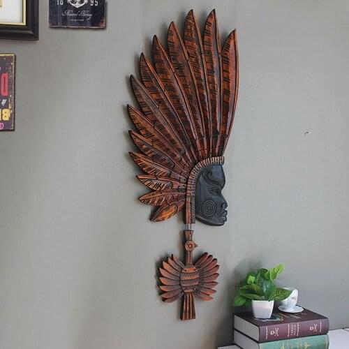 Nordic Room Decoration Solid Wood African Figures Wall Hanging Decoration Hanging Pendant Aesthetic Room Decor Wooden Ornaments
