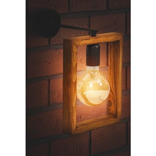 Wooden Rectangle Wall Sconce