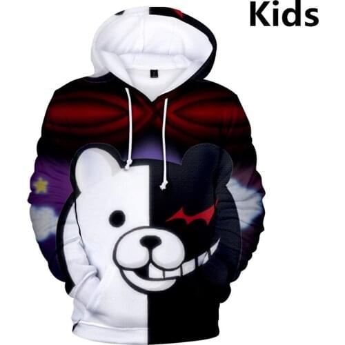 3 to 14 years Kids hoodies Danganronpa Monokuma 3d printed hoodie sweatshirt boys girls Dangan Ronpa Jacket children clothes