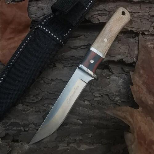 Outdoor Tactical Camping Hunting Survival Pocket Knife Fixed Blade Knife 8Cr13Mov Steel Wilderness Straight Knives with Sheath