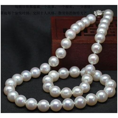Classic AAA++ 10-11mm round south sea white pearl pendant necklace 18inch 925silver shipping free