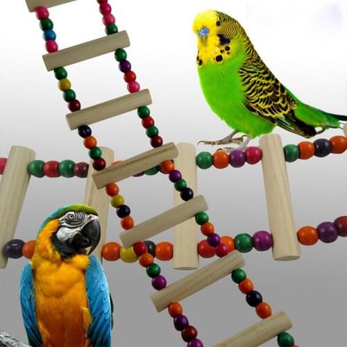 Colorful Parrot Toys Parrot Climbing Net Hanging Ladder Bridge Macaw Cage Chew Decoration Bird Toys Pet Supplies