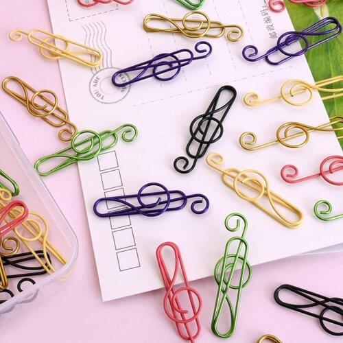 Music Note shaped Paper Clips Decorative Gold Decor for Office Gold Stationery Gold Paper Clip Wholesale Paper Clips Kawaii Clip