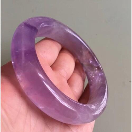 Natural Lavender Amethyst Crystal Woman Bangle AAAA Inner Diameter 61mm