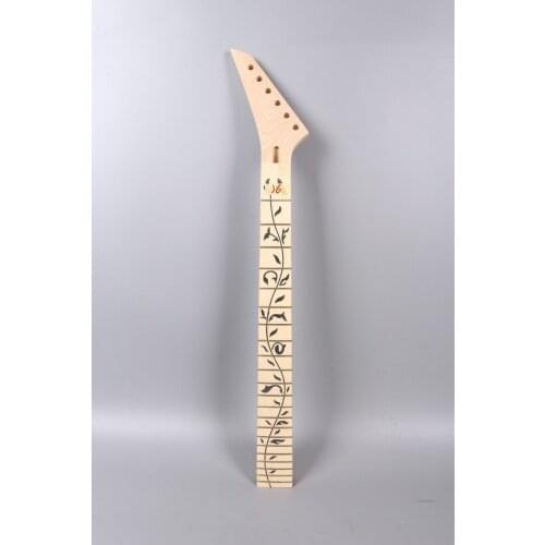 Unfinished maple guitar neck 24 fret For Jackson Electric Guitar Vine Inlay Reversed Head #745