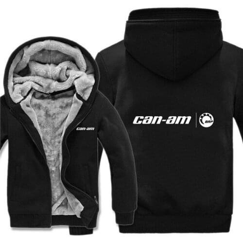 New Winter Men Fashion Brp Can-am Logo Hoodies Jacket High Quality Casual Wool Liner Fleece Sweatshirts Male Hoody Coat