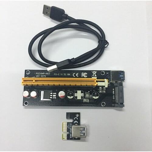 Newest version ver 007S board PCI-E PCI E Express 1X to 16X Riser Card USB 3.0 Cable for Bitcoin Litecoin Mine 60cm
