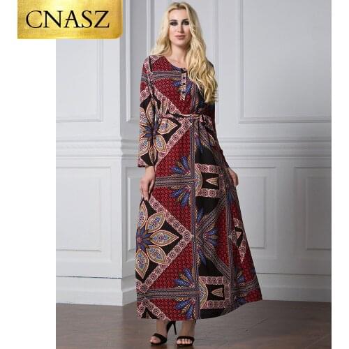 2019 latest arab ladies caftan dubai islamic abaya Cherry print Chiffon detailed abaya kaftan muslim dress for women