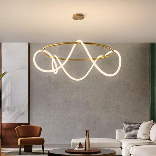 New Modern LED Pendant Lights DIY Lines Lighting Minimalist Pendant Lamp Hotel Restaurant Living Room Hanging Luminaires
