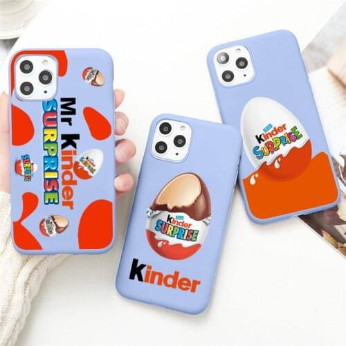 New Trolly egg KINDER JOY Surprise Phone Case for iPhone 12 mini 11 Pro Max X XR XS 8 7 6s Plus Candy purple Silicone cover