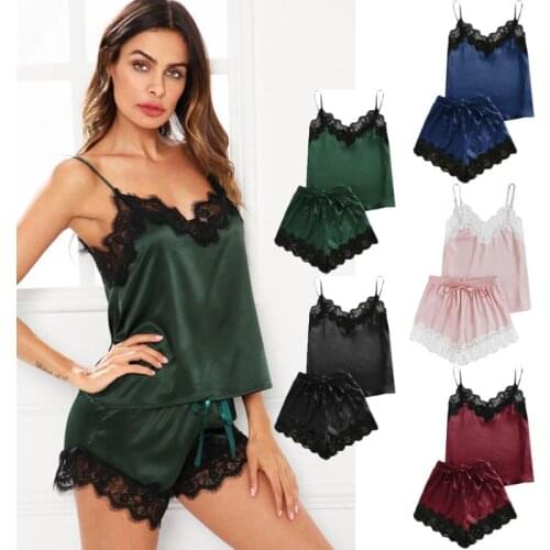2020 new Sexy Lingerie Set Sleepwear Womens Pajama Set Sexy Temptation Babydoll Nightwear Cute Cami Top and Shorts Pijama Mujer