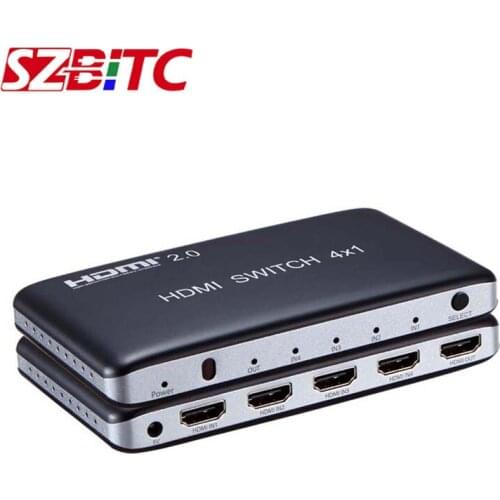 SZBITC 4K HDMI Switcher 4x1 3x1 7x1 HDMI 2.0 Switch 4 in 1 out Video Converter 3D for PS3 PS4 XBOX DVD PC to TV HDTV