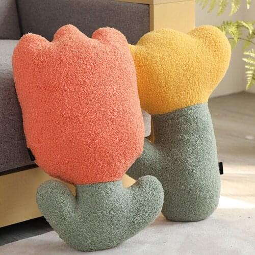 Tulip Flower Plush Pillow Cute Apron Duck Stuffed Animals Plush Toys Baby Soothing Sleep Toy Bedroom Decoration pillow