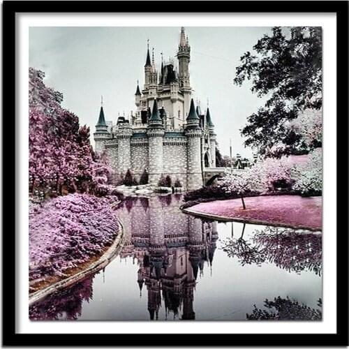 Full 5D Drill diamond embroidery 3d diamond cross stitch fashion diamond painting pictures of rhinestones Building and Castle