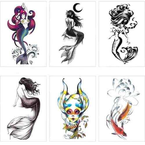 Practical Waterproof Stickers Environmental Protection Mermaid Pattern Non-toxic Hanging Ornaments Stickers