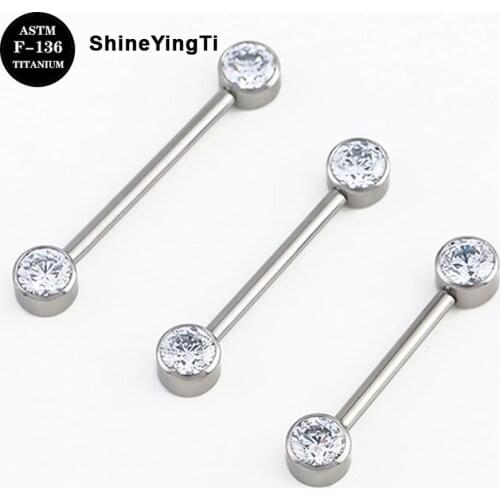 14G ASTM F136 Titanium Internal Thread Straight Barbell For Nipple Ear Industrial Tongue Lip Eyebrow Piercings Jewelry