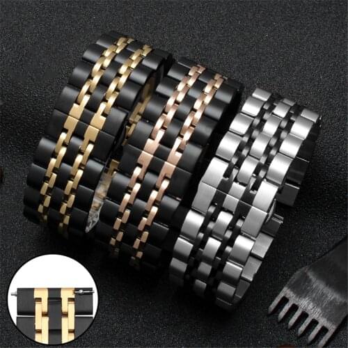 20mm 22mm Stainless Steel Watch Strap Solid Metal Wrist Bracelet Band for Samsung Galaxy Watch3 42mm 46mm Gear S3 Huawei GT 2 2e