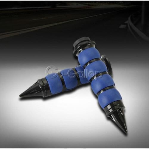 1" Spike Blue Rubber Handlebar Hand Grips For Honda VTX 1300 C R S RETRO/For Suzuki Boulevard M109R M50 M90 M95