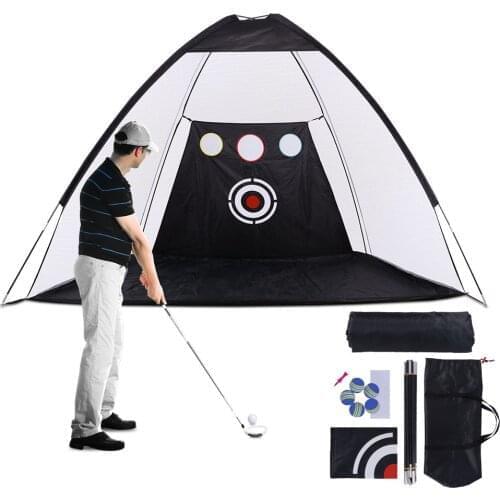 3M Golf Practice Net Indoor Outdoor Tent Garden Grassland Golf Hitting Cage Training Aid Trainer Foldable Golf Sports Equipment